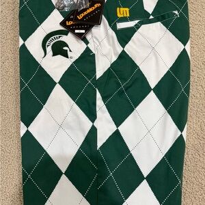 Loudmouth Green and White Diamond Pattern Pants